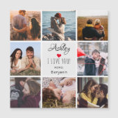 Carte Magnétique Photo Collage ''I Love You'' Saint-Valentin (Devant)