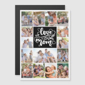 Carte Magnétique Photo Collage Love You Mom 15 Pictures Card (Devant / Derrière)