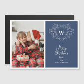 Carte magnétique photo couleur bleu et blanc (Devant / Derrière)