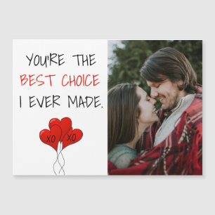 Carte Magnétique Photo Couple in Love Best Choice Red Hearts Unique
