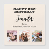 Carte Magnétique Photo d'anniversaire meilleurs amis crème beige ai (Devant)