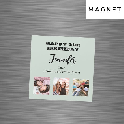 Carte Magnétique Photo d'anniversaire meilleurs amis sage aimant ve