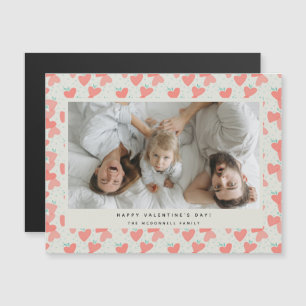 Carte Magnétique Photo de coeurs roses Joyeuse Saint-Valentin Magné