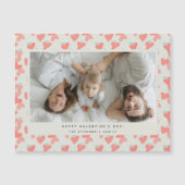 Carte Magnétique Photo de cœurs roses Joyeuse Saint-Valentin Magnét (Devant)