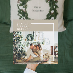Carte Magnétique Photo de famille moderne Joyeux Joyeux Joyeux Bé