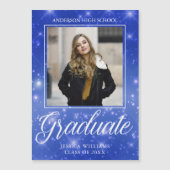 Carte magnétique photo de graduation Chic Blue Spa (Devant)