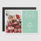 Carte magnétique photo de la menthe verte moderne  (Devant / Derrière)