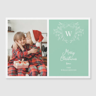 Carte magnétique photo de la menthe verte moderne 