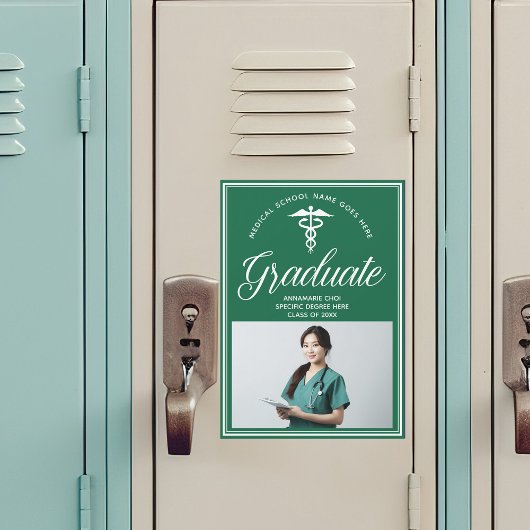 Carte magnétique photo de l'école Médicale verte