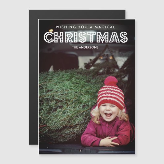 Carte Magnétique Photo de Noël magique (Devant / Derrière)