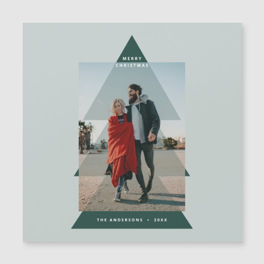 Carte Magnétique Photo de Noël minimale (Devant)