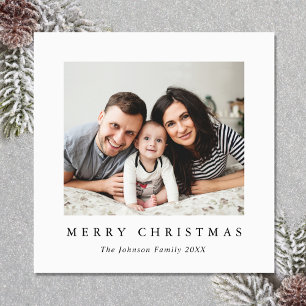 Carte magnétique photo de Noël minimaliste élégant