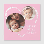 Carte Magnétique Photo du Coeur mignon, "Meilleure maman jamais" en (Devant)