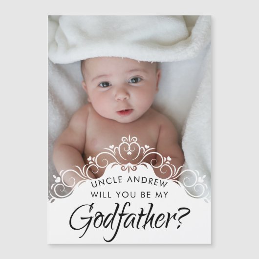 Carte Magnétique Photo Elégante Proposition du parrain (Devant)