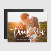 Carte Magnétique Photo en lettres de Merci de main chic (Devant / Derrière)