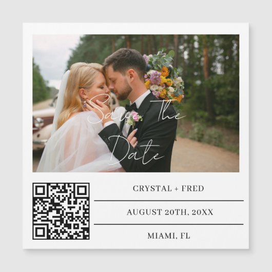 Carte Magnétique Photo Enregistrer l'aimant Date avec code QR (Devant)