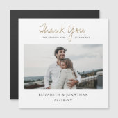 Carte Magnétique Photo Mariage Merci magnétique (Devant / Derrière)