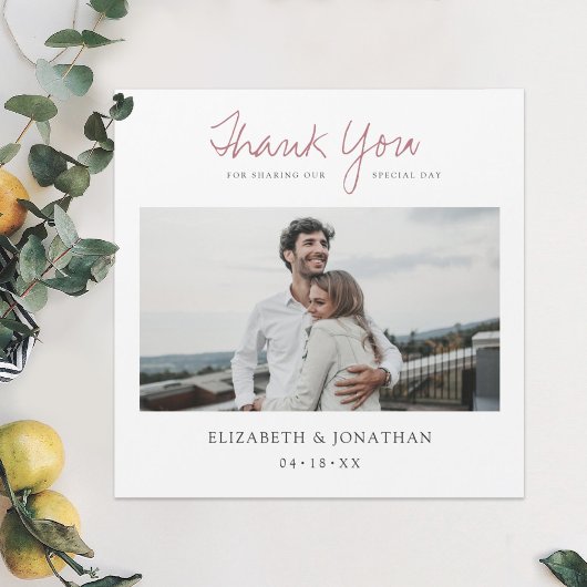 Carte Magnétique Photo Mariage Merci magnétique