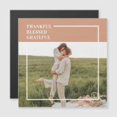 Carte Magnétique Photo moderne de Family | Thankful (Devant / Derrière)