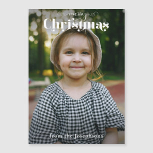 Carte Magnétique Photo moderne personnalisée Joyeuse Typographie de