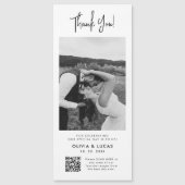Carte Magnétique Photo moderne QR Code Mariage magnétique Merci (Devant)