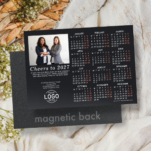 Carte magnétique photo noire Calendrier 2027 Info