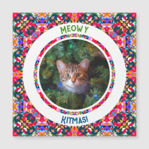 Carte Magnétique Photo personnalisée Chat de Noël Papa Papa Papa Ca