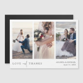 Carte Magnétique Photo personnalisée Collage Mariage de Merci magné (Devant / Derrière)