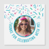 Carte Magnétique Photo personnalisée Confetti Anniversaire Merci de (Devant)