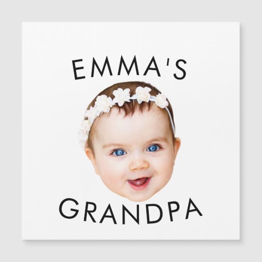 Carte Magnétique Photo personnalisée Face Maman Grand-mère Grand-pè (Devant)