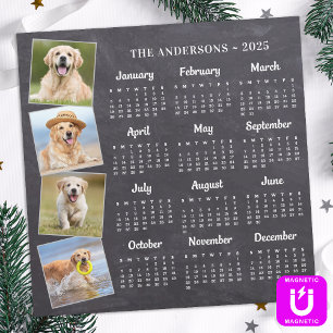 Carte magnétique photo Rustique 2025 personnalisée