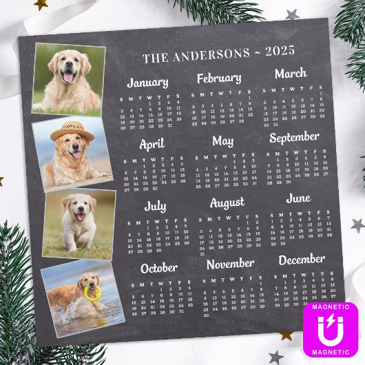 Carte magnétique photo Rustique 2026 personnalisée