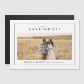 Carte Magnétique Photo simple Mariage noir et blanc Enregistrer la (Devant / Derrière)