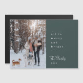 Carte magnétique photo verte de la forêt de Noël (Devant / Derrière)