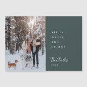 Carte magnétique photo verte de la forêt de Noël (Devant)