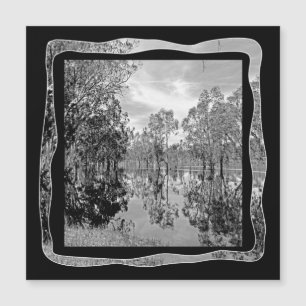 Carte Magnétique Photographie de la rivière Murray en noir et blanc