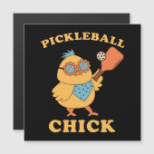 Carte Magnétique Pickleball Chick - rétro (Devant / Derrière)