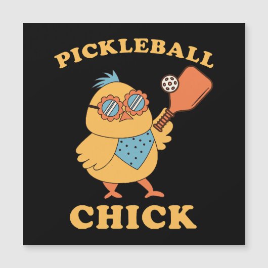 Carte Magnétique Pickleball Chick - rétro (Devant)