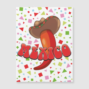 Carte Magnétique Piment Mexique Chilli fête mignon