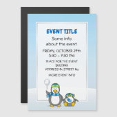 Carte Magnétique Pingouins à neige (Devant / Derrière)