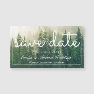 Carte Magnétique Pins De Forêt Économisez La Date Mariage Magnétiqu