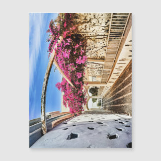 Carte Magnétique Pittoresque Alleyway à Santorin, Grèce
