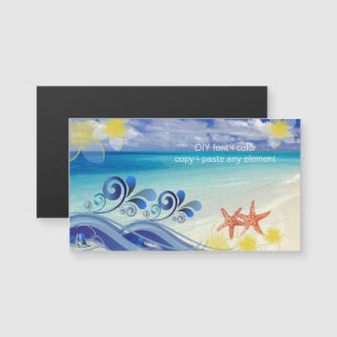 Carte Magnétique PixDezines vagues de hula/plumeria/étoile de mer
