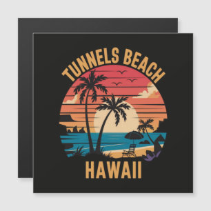 Carte Magnétique Plage de Tunnels Hawaii Vacances en Famille