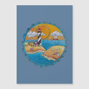 Carte Magnétique Plage d'été amusant soleil bord de mer côte