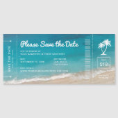 Carte Magnétique Plage Mariage Embarquement Pass Enregistrer la dat (Devant)