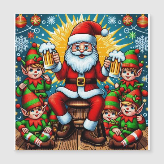 Carte Magnétique Plaid de Noël laid (Devant)