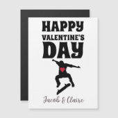 Carte Magnétique planche à roulettes, Joyeuse Saint-Valentin nom pe (Devant / Derrière)
