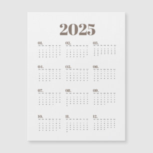 Carte Magnétique Planificateur de calendrier 2025