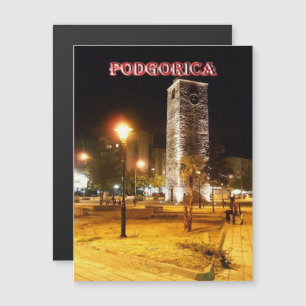 Carte Magnétique Podgorica - Monténégro - La Tour de l'Horloge à